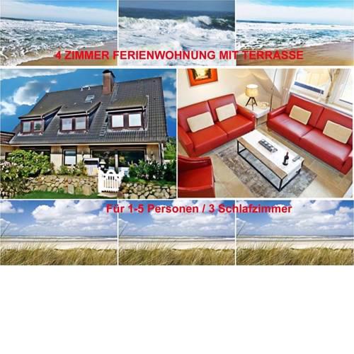 4-Zimmer-Ferienwohnung Deichwiese in Westerland / 3 Schlafzimmer / Garten / 2 - 5 Pers