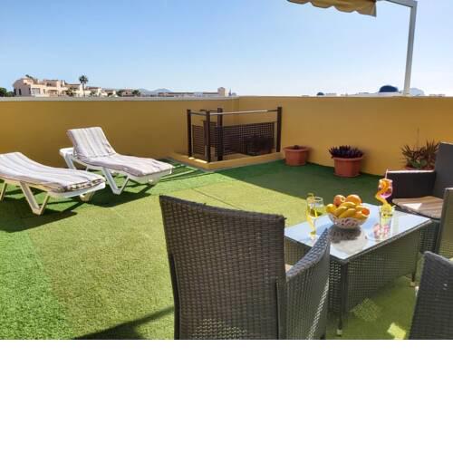 810-Aguamarina. All day sunny Private Roof Top Solarium. Sea & Mountain side view.