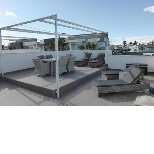 A modern villa with a large solari