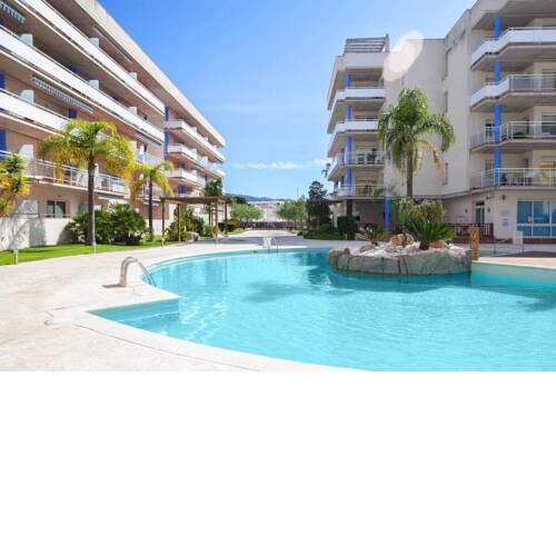 Apartamento 1hab con piscina, vista al canal y parking en garaje