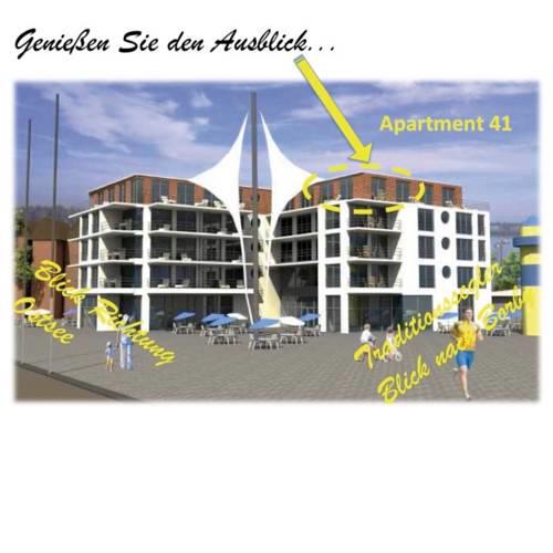 Apartmenthaus Hafenspitze  Ap. 41 "Seeblick"  Blickrichtung offene See / Binnenhafen Nord - [#14825]
