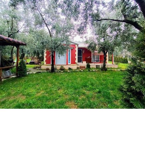 bungalov ve göl kenarina kurulmuş sahil evi.