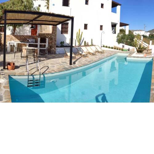 Casa Las Negras , piscina privada y vistas al mar.