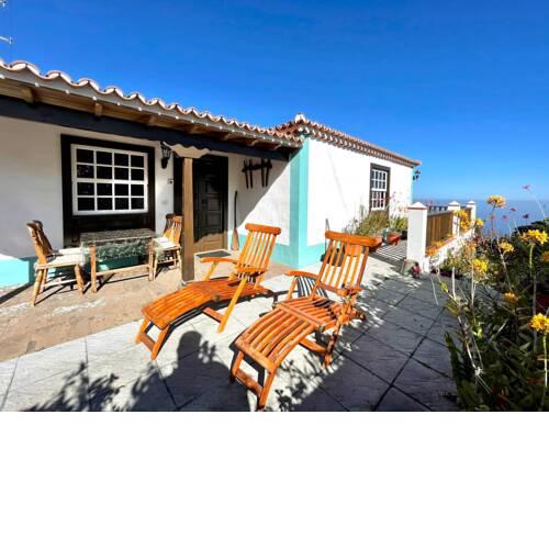 Casa rural con vistas al mar, WiFi y terrasa en La Palma