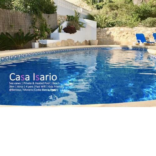 Charming Villa in Montemar with private, heated pool and sea views