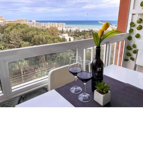 Estudio con vistas frontales al mar en Málaga