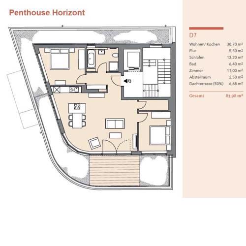 Ferienwohnung Penthouse Horizont - KD7