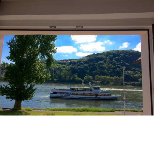 Haus am Ufer mit Rheinpanoramablick