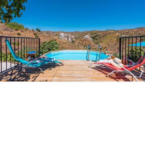 Holiday home ideal for a couple with a lovely private pool overlooking a white village