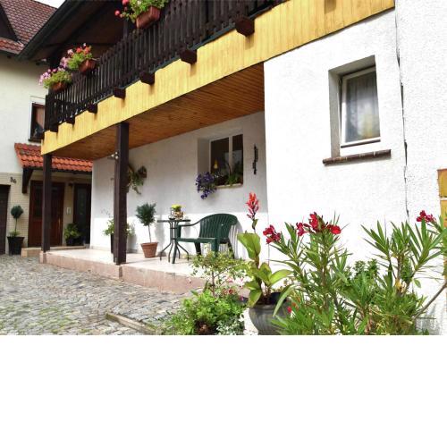 Holiday home in Thuringia with private terrace, use of a garden and pool
