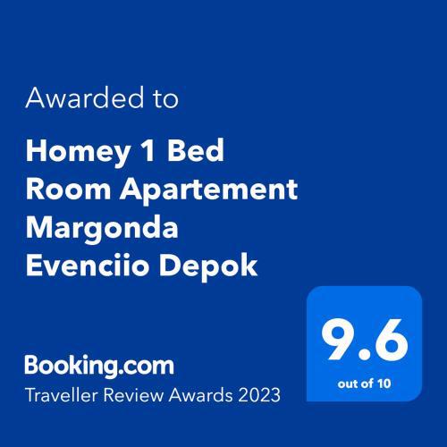 Homey 1 Bed Room Apartement Margonda Evenciio Depok
