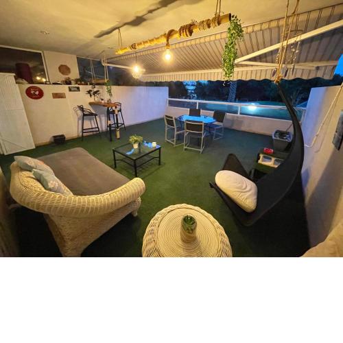 Large quiet terrace, golf views