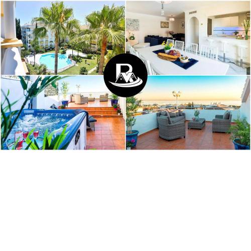 ✰ Luxurious 5 Bedroom PENTHOUSE. Sea Views. Hot Tub. BBQ. Golden Mile