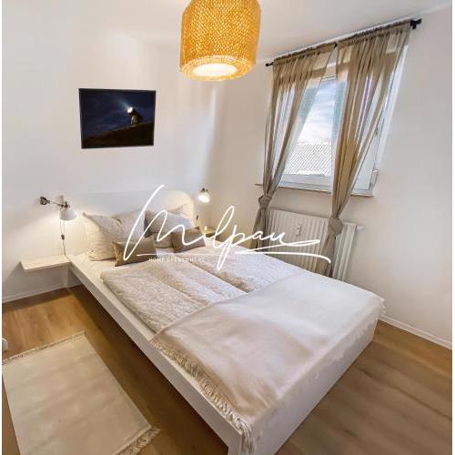 MILPAU Buer 2 - Modernes Apartment mit Queensize-Bett, Netflix, Nespresso, Waschmaschine & Smart TV