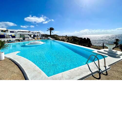 Nudist apartment with two bedrooms, sea and pool views in Lanzarote