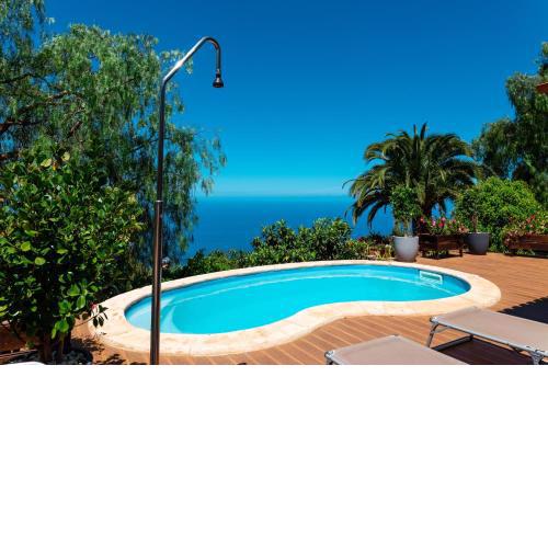 One bedroom villa with sea view private pool and furnished garden at Tijarafe