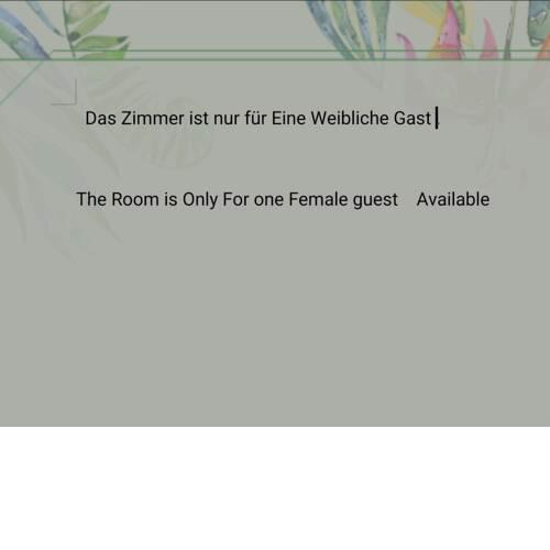 only one female guest