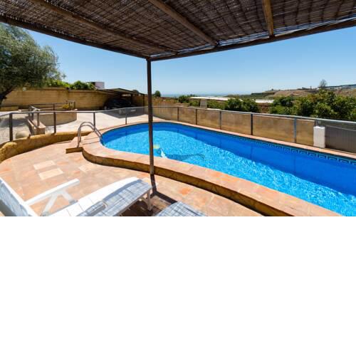 Semi heated private pool front 2,2 kms beach, all private