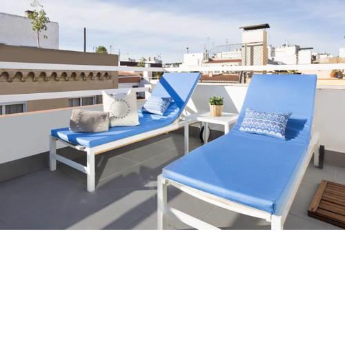 Sitges Group Blue & White close to Beach