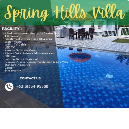 SpringHills Villa Panderman Batu - Private Pool