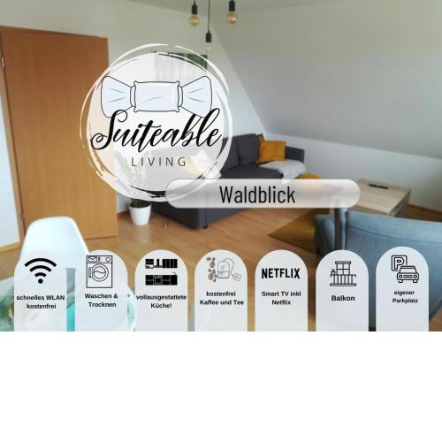 Suiteable Living - Waldblick Apartment mit Balkon