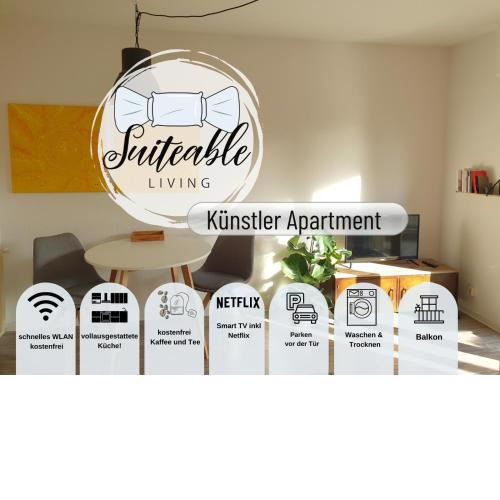 Suiteable living -zentral, Balkon, TV&Netflix