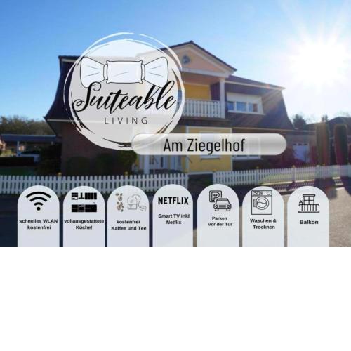 Suiteable Living Vechta Am Ziegelhof komplett saniert, große Terrasse, schnelles WLAN, Streaming
