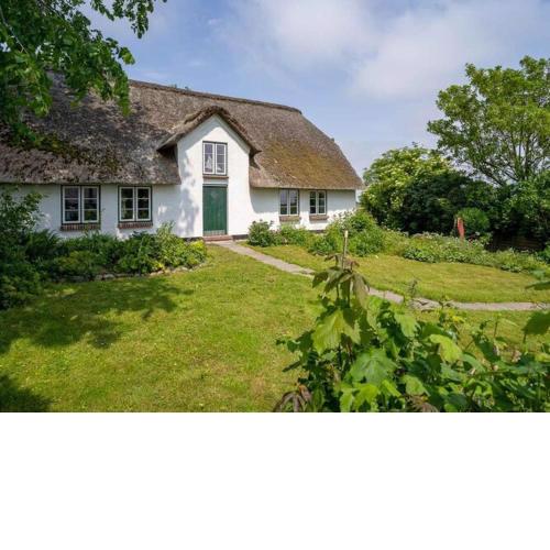 The stylishly restored and thatched holiday home is located on a terp