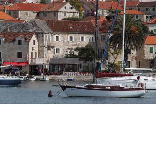 Very spacious white Croatian Stone Seafront House with secluded enclosed garden