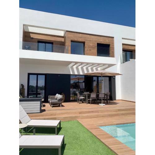 Villa A with pool and sea view