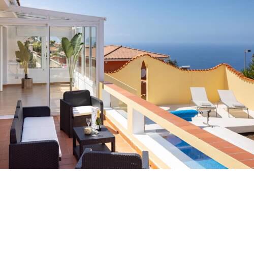 Villa La Paz. Piscina privada, vista mar y Teide